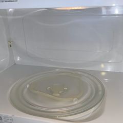 Inside the microwave, after cleaning